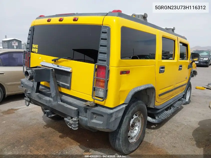 2003 Hummer H2 VIN: 5GRGN23U73H116312 Lot: 42022913
