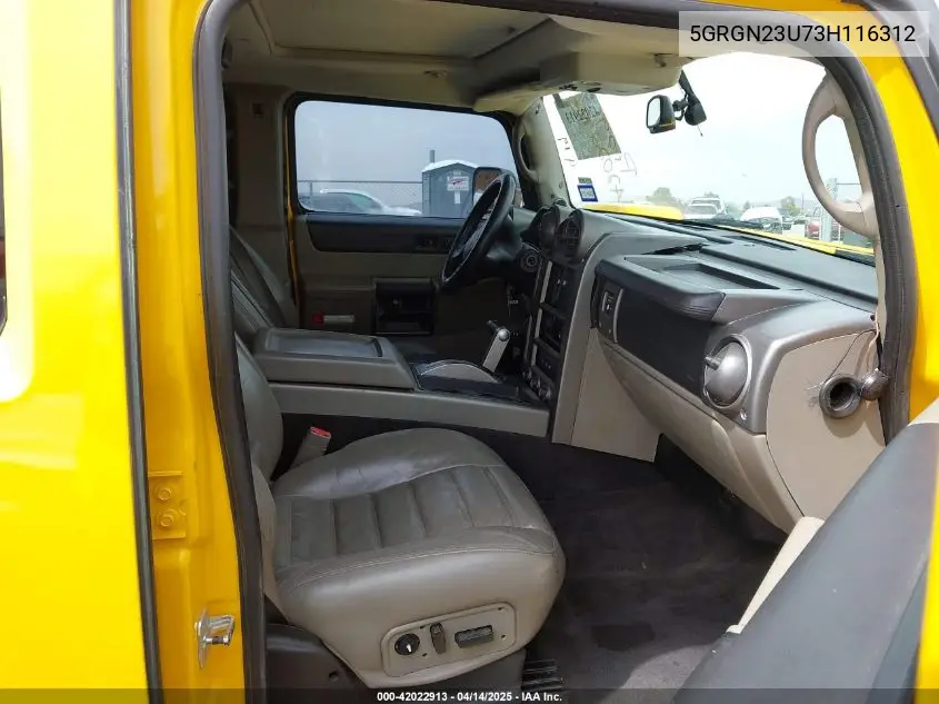 2003 Hummer H2 VIN: 5GRGN23U73H116312 Lot: 42022913