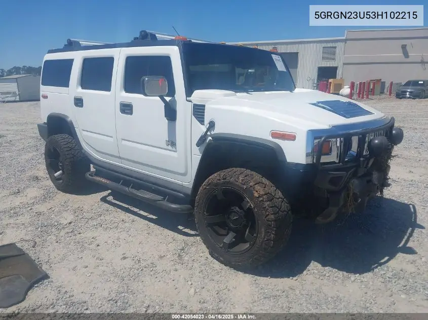 2003 Hummer H2 VIN: 5GRGN23U53H102215 Lot: 42054023