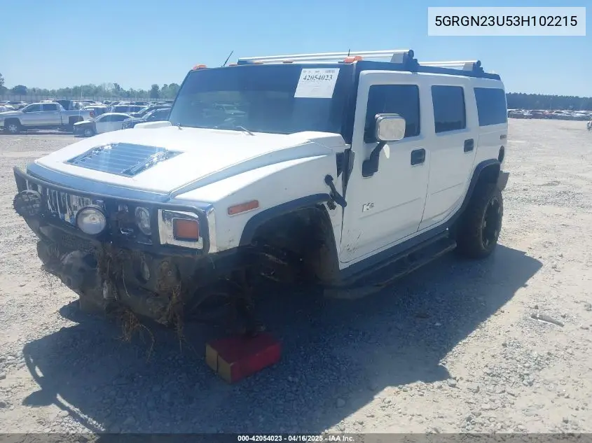 2003 Hummer H2 VIN: 5GRGN23U53H102215 Lot: 42054023