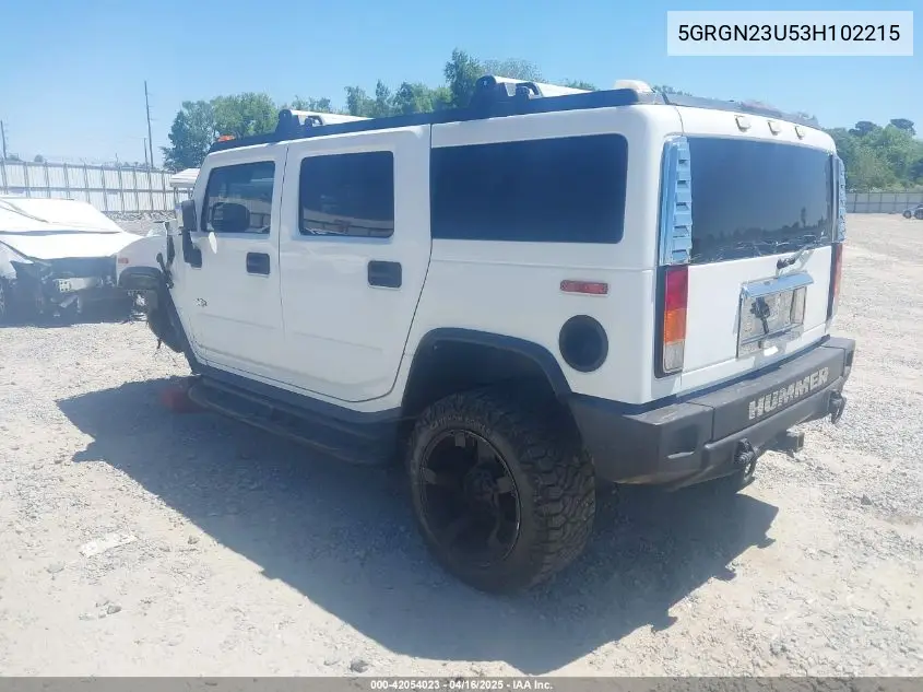 2003 Hummer H2 VIN: 5GRGN23U53H102215 Lot: 42054023