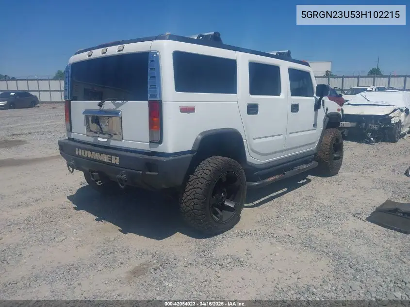 2003 Hummer H2 VIN: 5GRGN23U53H102215 Lot: 42054023