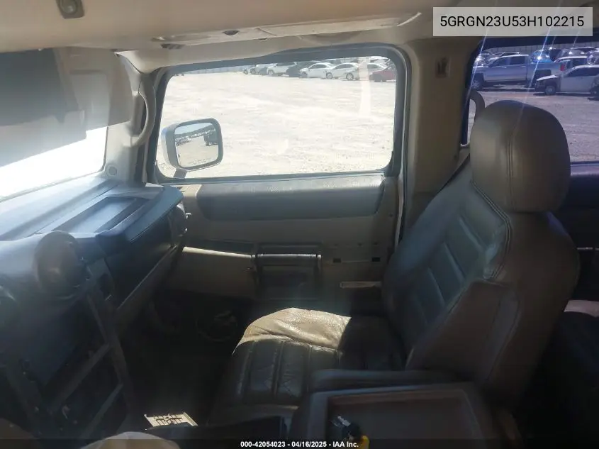 2003 Hummer H2 VIN: 5GRGN23U53H102215 Lot: 42054023