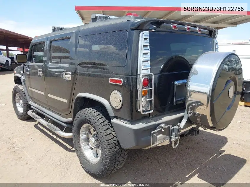 2003 Hummer H2 VIN: 5GRGN23U73H122756 Lot: 42194176