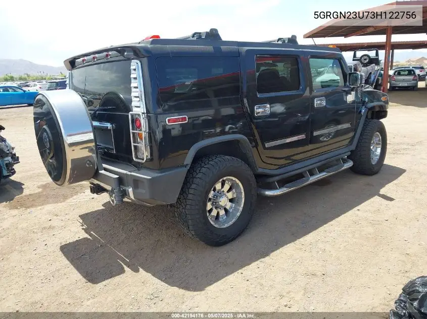 2003 Hummer H2 VIN: 5GRGN23U73H122756 Lot: 42194176