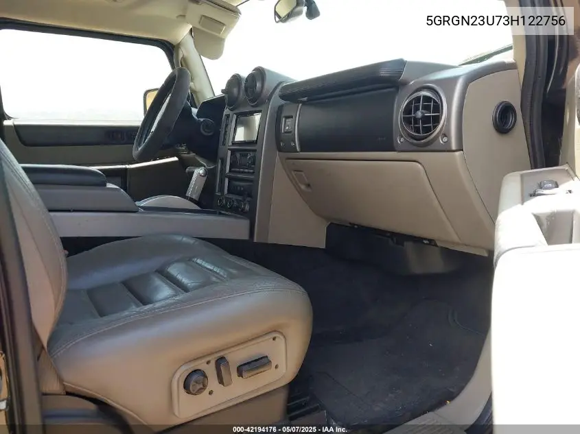 2003 Hummer H2 VIN: 5GRGN23U73H122756 Lot: 42194176