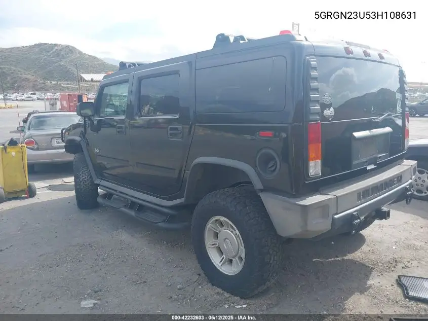 2003 Hummer H2 VIN: 5GRGN23U53H108631 Lot: 42232603