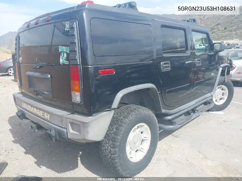 2003 Hummer H2 VIN: 5GRGN23U53H108631 Lot: 42232603