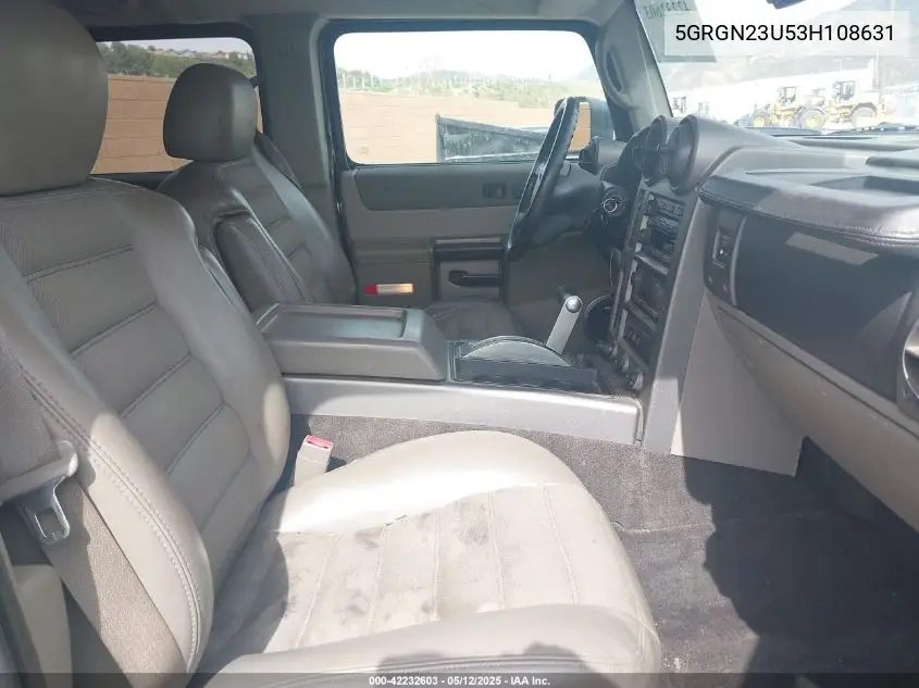 2003 Hummer H2 VIN: 5GRGN23U53H108631 Lot: 42232603