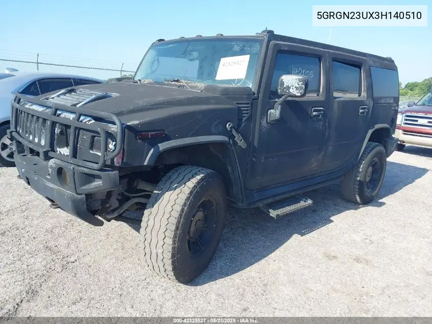 2003 Hummer H2 VIN: 5GRGN23UX3H140510 Lot: 42325527