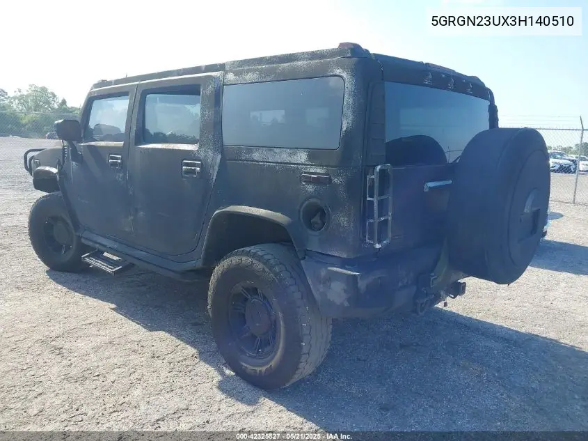 2003 Hummer H2 VIN: 5GRGN23UX3H140510 Lot: 42325527