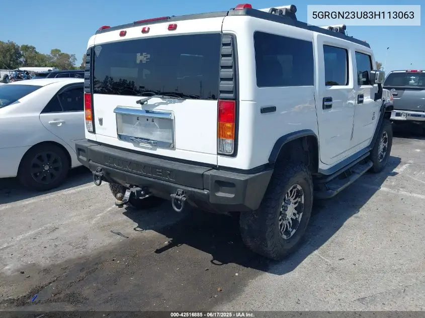2003 Hummer H2 VIN: 5GRGN23U83H113063 Lot: 42516885