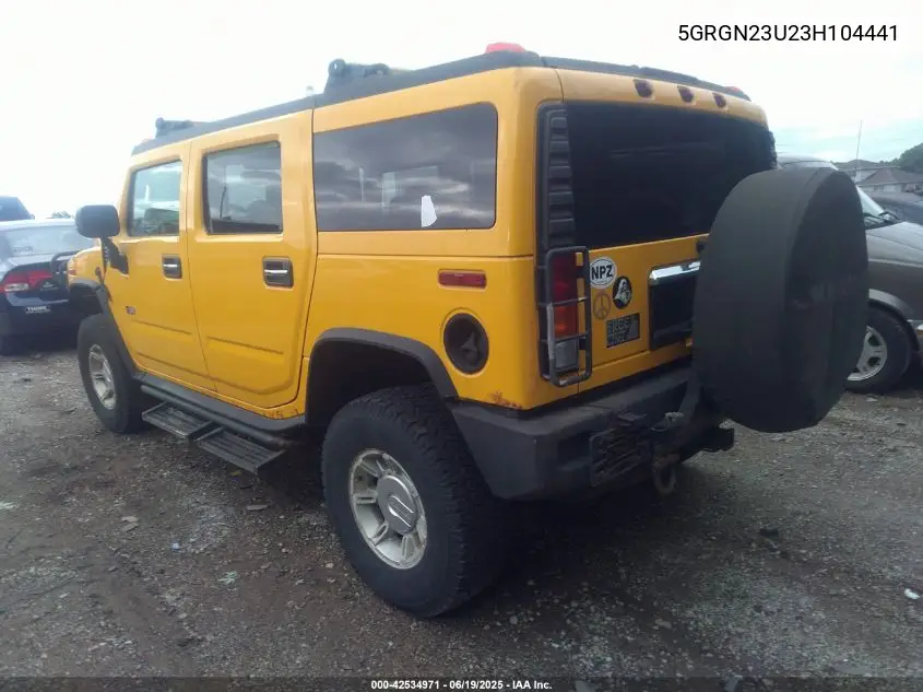 2003 Hummer H2 VIN: 5GRGN23U23H104441 Lot: 42534971