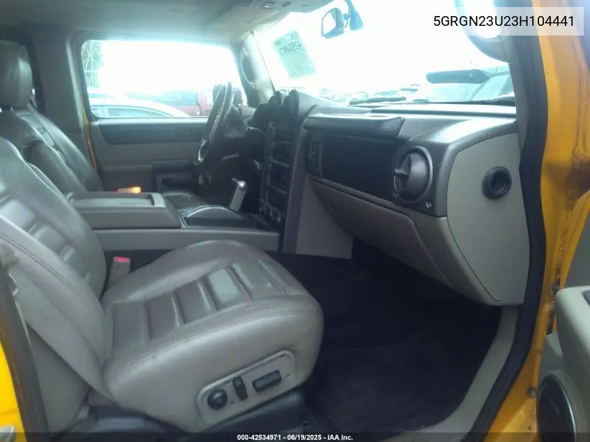 2003 Hummer H2 VIN: 5GRGN23U23H104441 Lot: 42534971