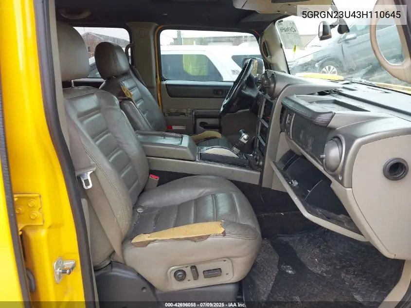 2003 Hummer H2 VIN: 5GRGN23U43H110645 Lot: 42696058