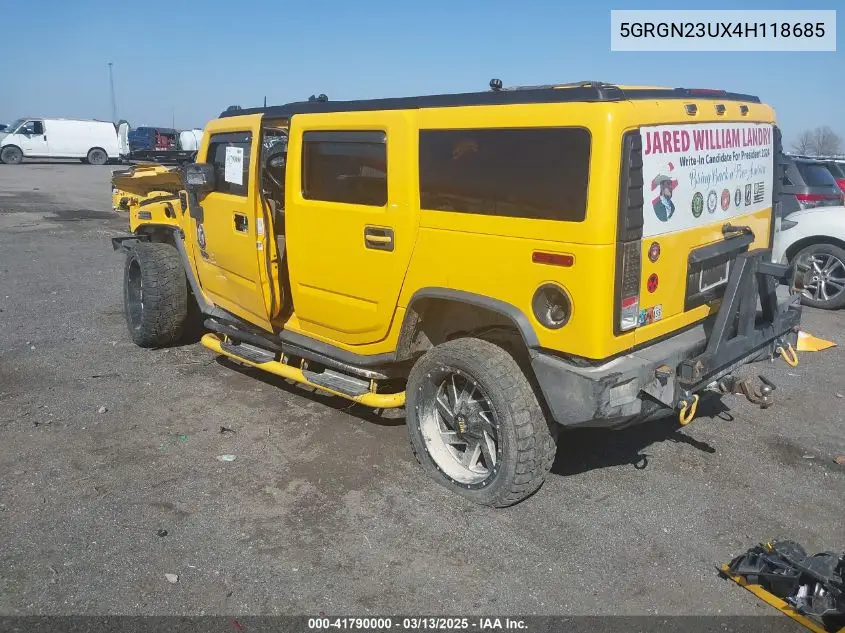 2004 Hummer H2 VIN: 5GRGN23UX4H118685 Lot: 41790000