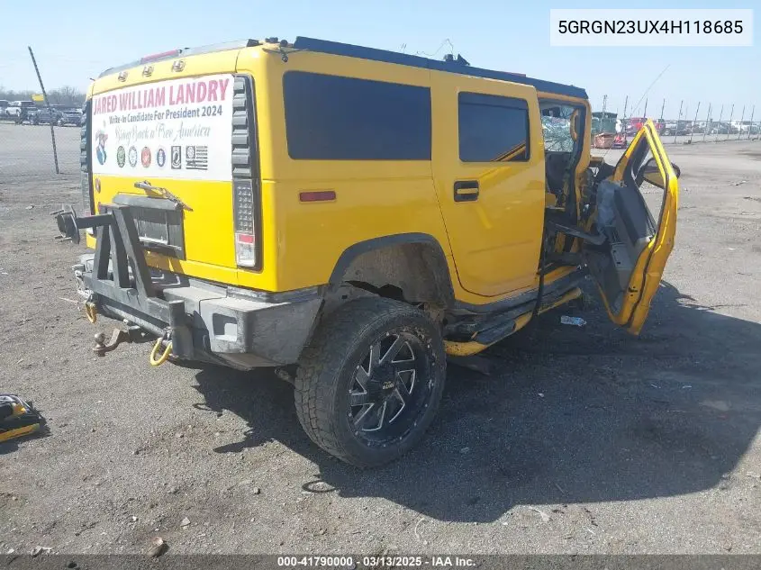 2004 Hummer H2 VIN: 5GRGN23UX4H118685 Lot: 41790000