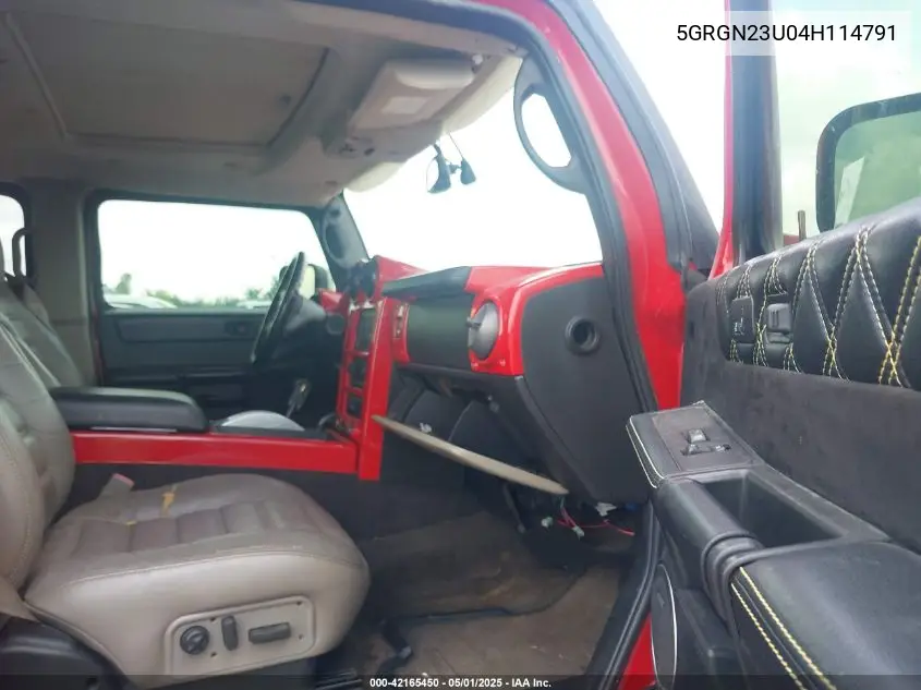2004 Hummer H2 VIN: 5GRGN23U04H114791 Lot: 42165450
