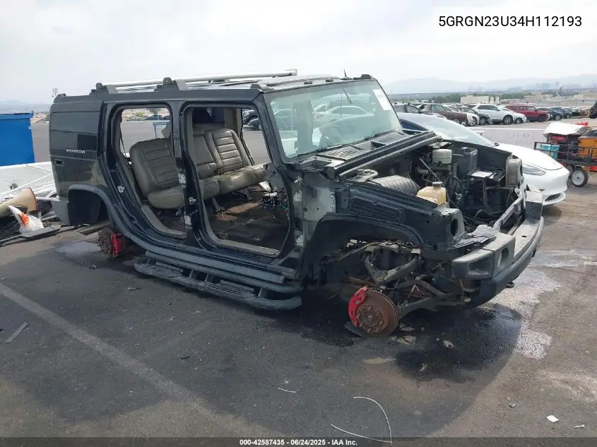 2004 Hummer H2 VIN: 5GRGN23U34H112193 Lot: 42587435