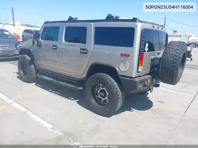 2004 Hummer H2 VIN: 5GRGN23U54H116004 Lot: 42680014