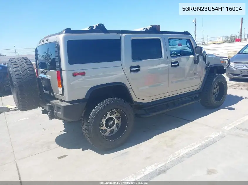 2004 Hummer H2 VIN: 5GRGN23U54H116004 Lot: 42680014