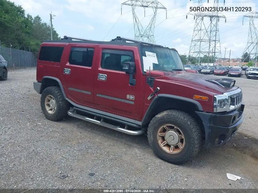 2004 Hummer H2 VIN: 5GRGN23U34H120293 Lot: 42812260