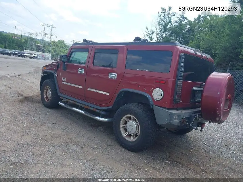 2004 Hummer H2 VIN: 5GRGN23U34H120293 Lot: 42812260