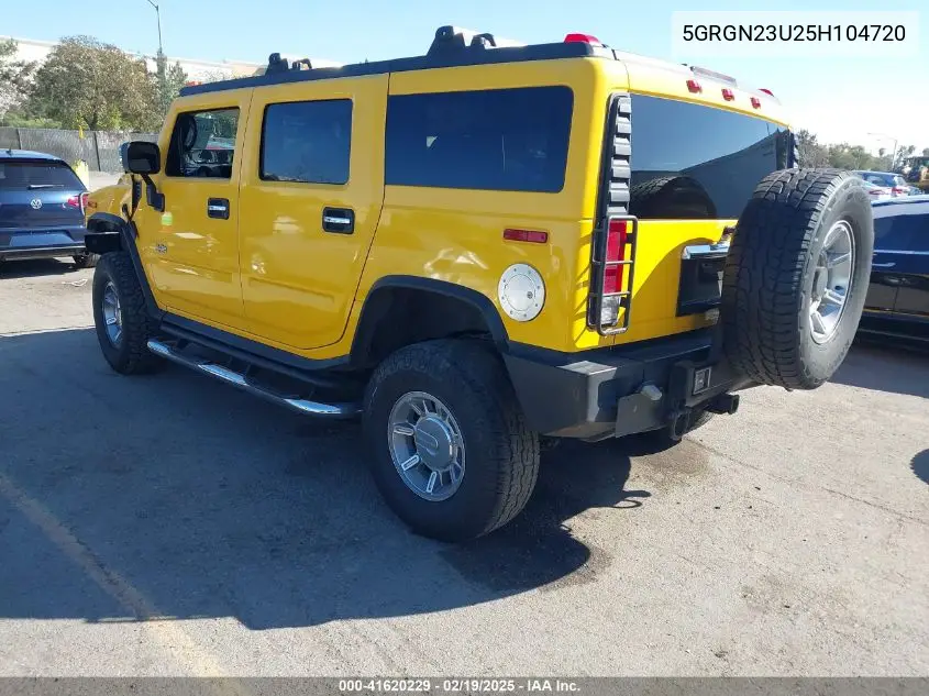 2005 Hummer H2 Suv VIN: 5GRGN23U25H104720 Lot: 41620229