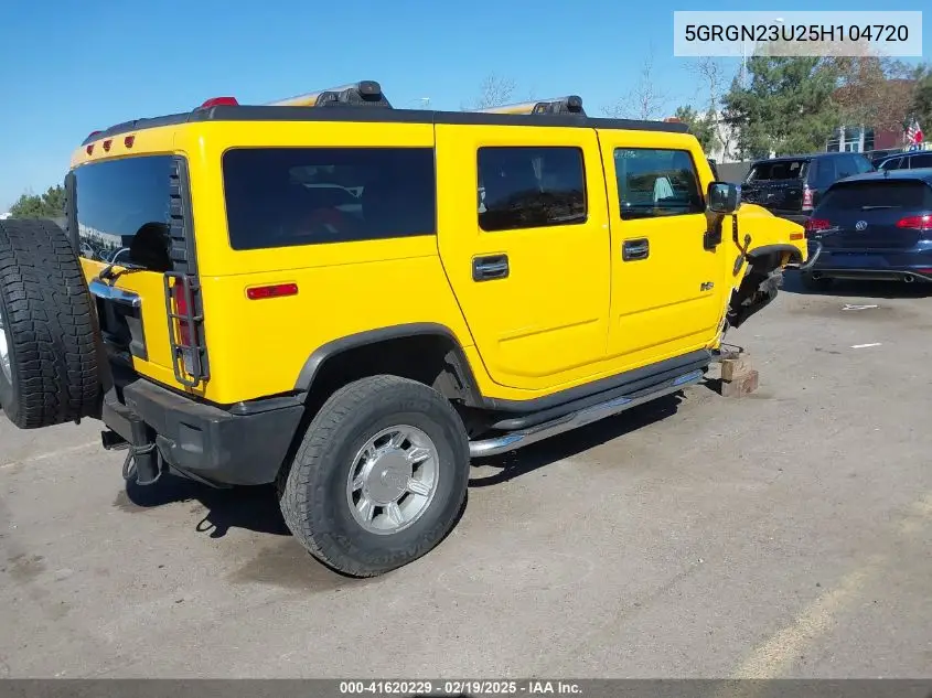 2005 Hummer H2 Suv VIN: 5GRGN23U25H104720 Lot: 41620229