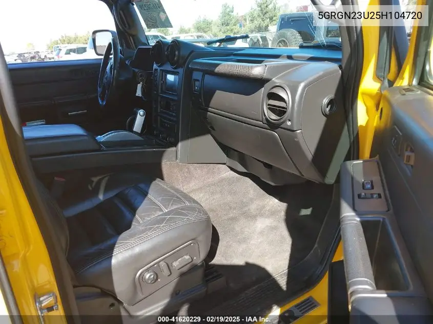 2005 Hummer H2 Suv VIN: 5GRGN23U25H104720 Lot: 41620229