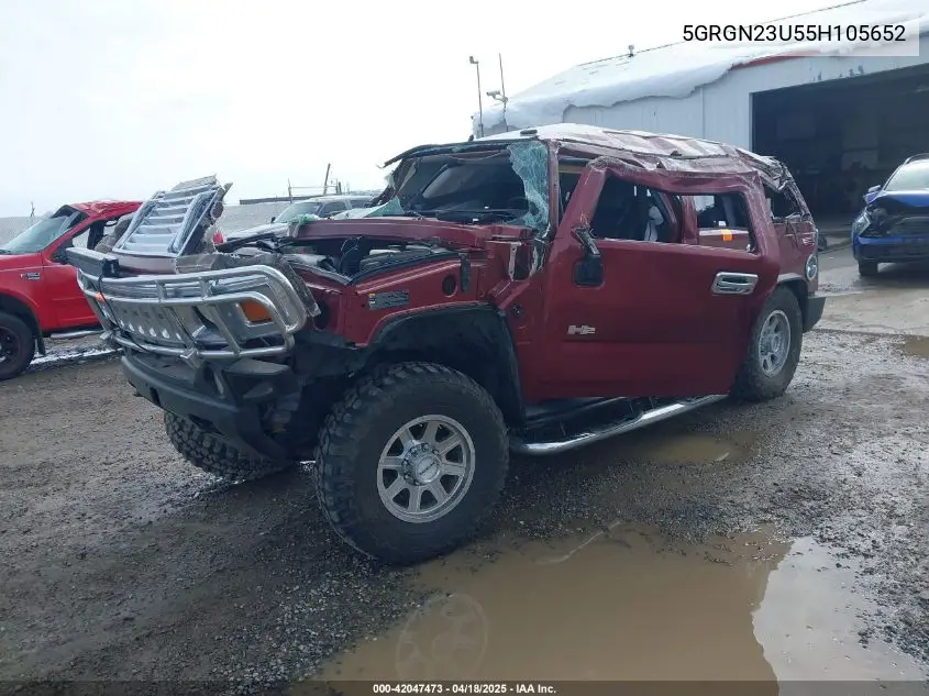 2005 Hummer H2 Suv VIN: 5GRGN23U55H105652 Lot: 42047473