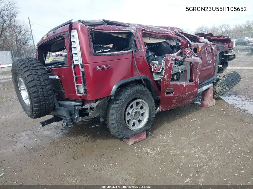 2005 Hummer H2 Suv VIN: 5GRGN23U55H105652 Lot: 42047473