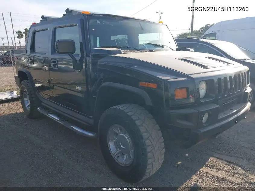 2005 Hummer H2 Sut VIN: 5GRGN22U45H113260 Lot: 42069627