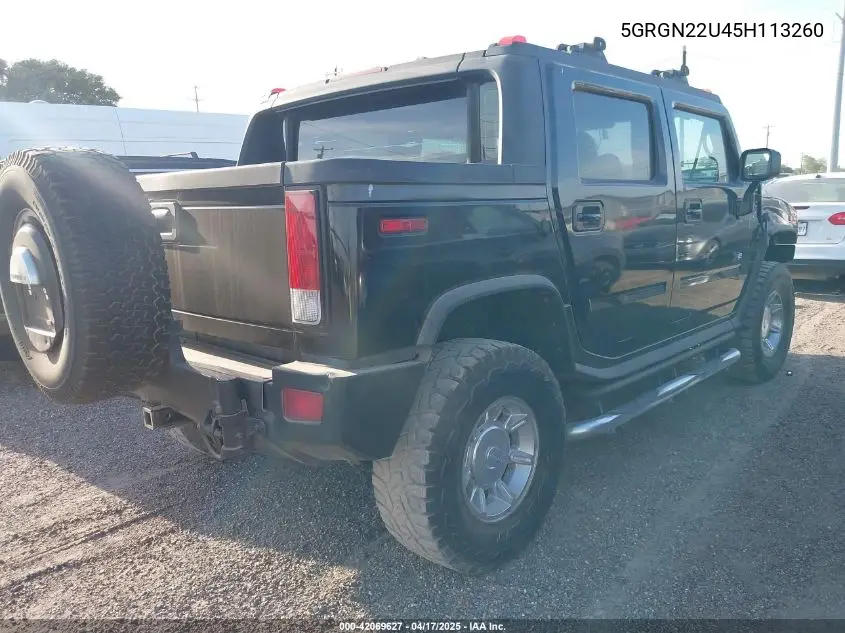 2005 Hummer H2 Sut VIN: 5GRGN22U45H113260 Lot: 42069627