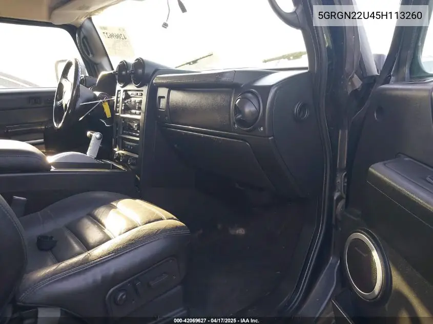 2005 Hummer H2 Sut VIN: 5GRGN22U45H113260 Lot: 42069627