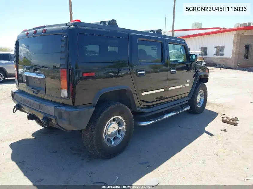 2005 Hummer H2 Suv VIN: 5GRGN23U45H116836 Lot: 42153160