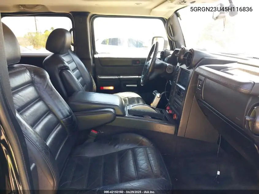 2005 Hummer H2 Suv VIN: 5GRGN23U45H116836 Lot: 42153160