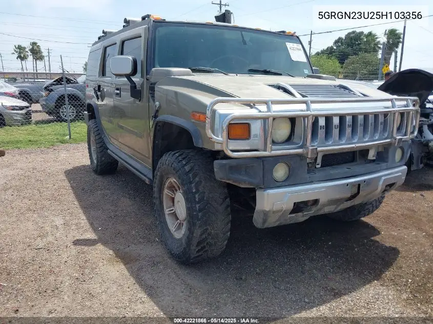 2005 Hummer H2 Suv VIN: 5GRGN23U25H103356 Lot: 42221866