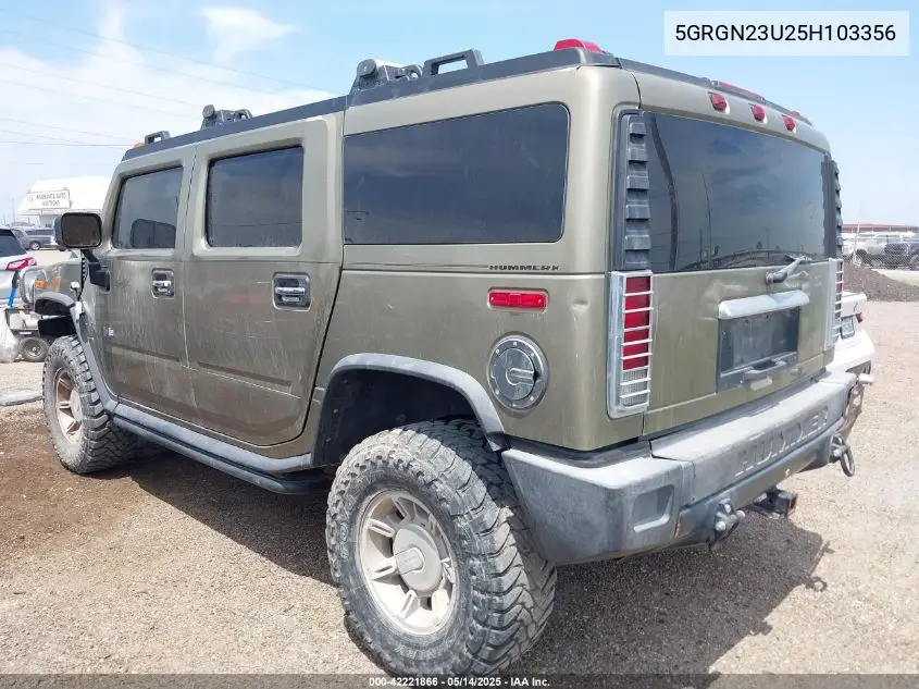 2005 Hummer H2 Suv VIN: 5GRGN23U25H103356 Lot: 42221866