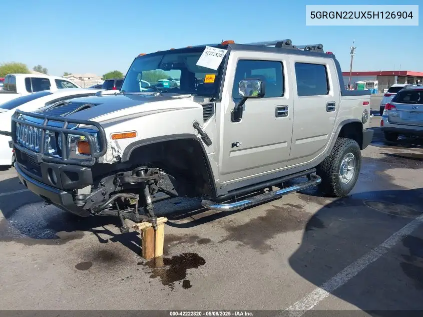 2005 Hummer H2 Sut VIN: 5GRGN22UX5H126904 Lot: 42222820