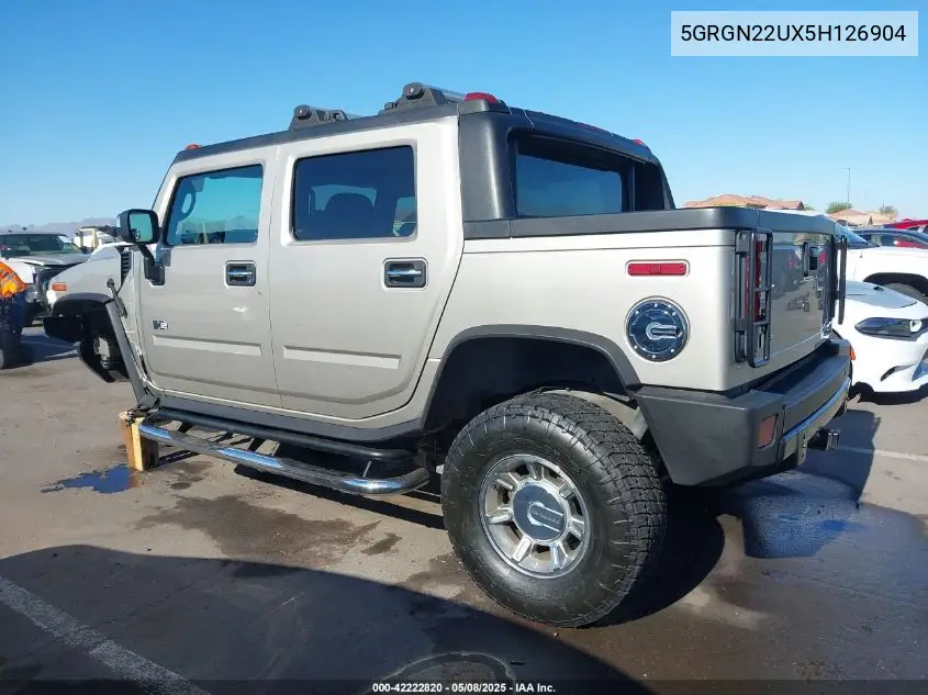 2005 Hummer H2 Sut VIN: 5GRGN22UX5H126904 Lot: 42222820