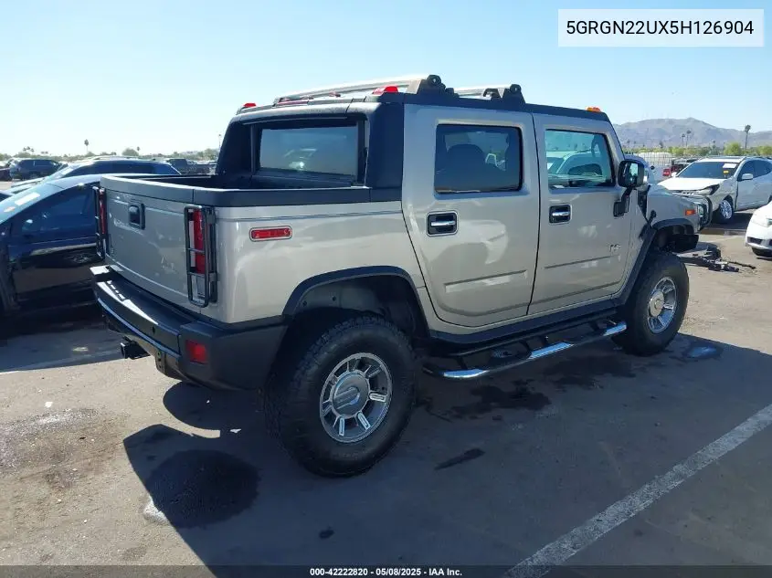 2005 Hummer H2 Sut VIN: 5GRGN22UX5H126904 Lot: 42222820