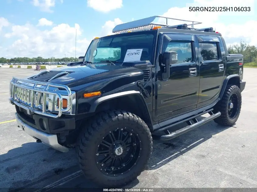 2005 Hummer H2 Sut VIN: 5GRGN22U25H106033 Lot: 42247892