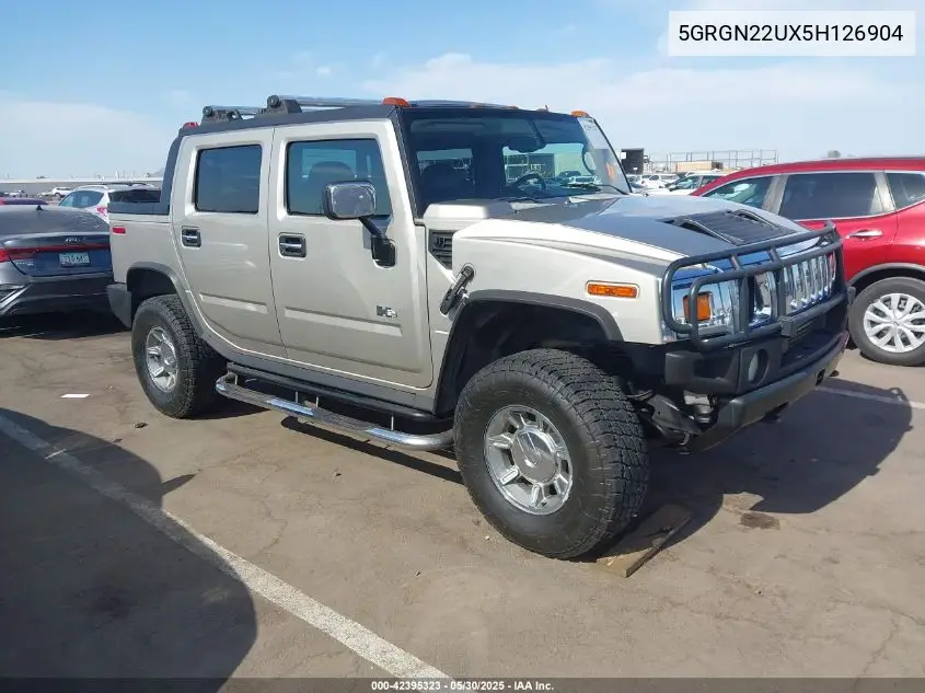 2005 Hummer H2 Sut VIN: 5GRGN22UX5H126904 Lot: 42395323