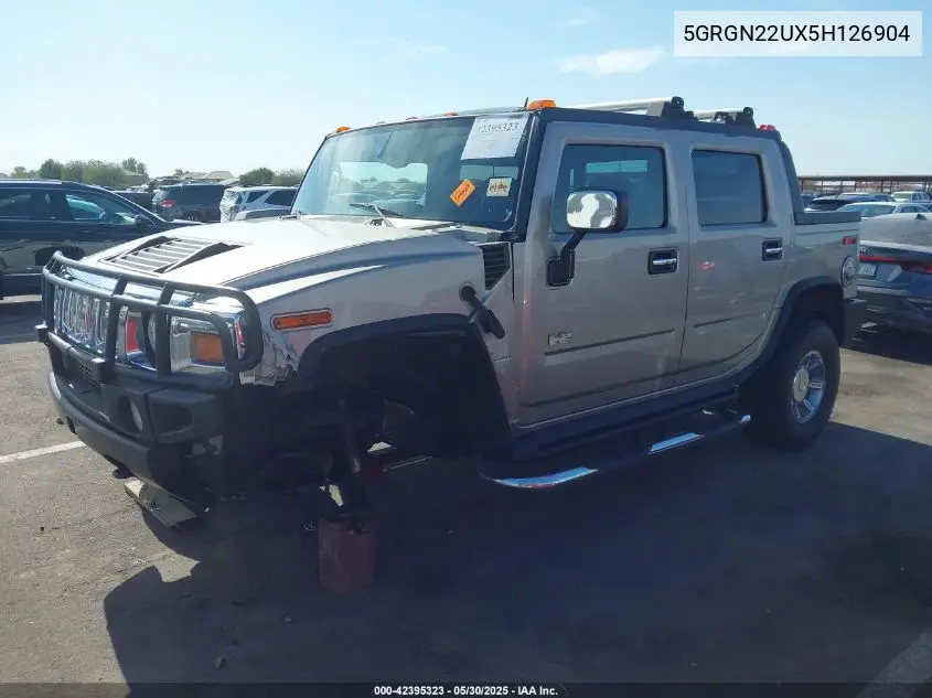 2005 Hummer H2 Sut VIN: 5GRGN22UX5H126904 Lot: 42395323