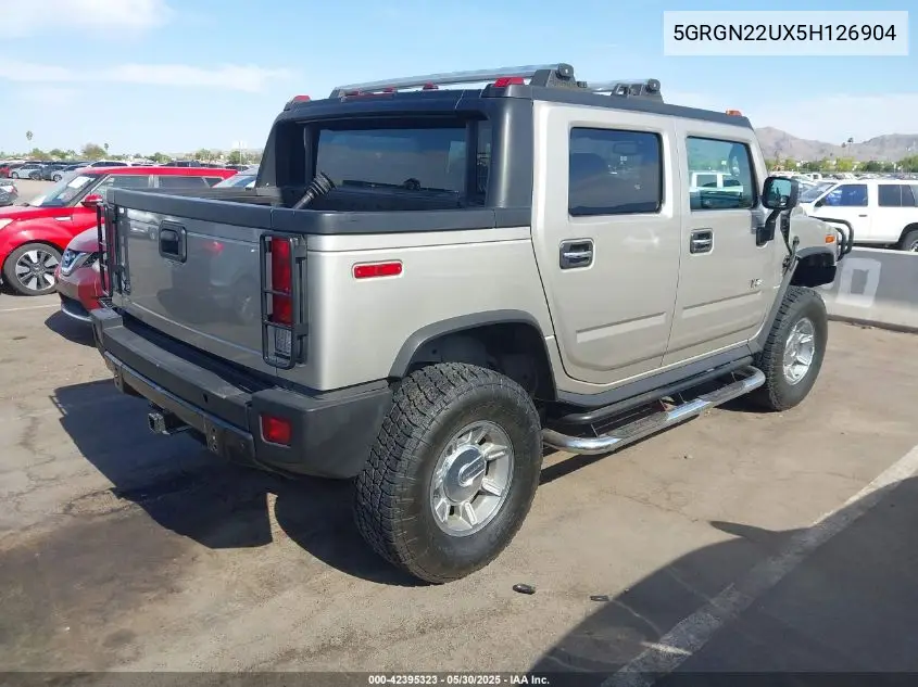 2005 Hummer H2 Sut VIN: 5GRGN22UX5H126904 Lot: 42395323