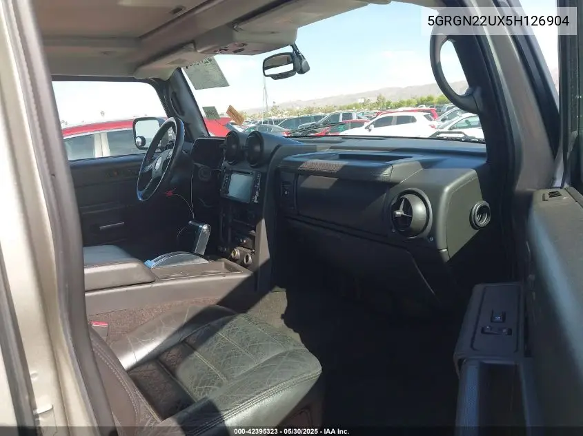 2005 Hummer H2 Sut VIN: 5GRGN22UX5H126904 Lot: 42395323