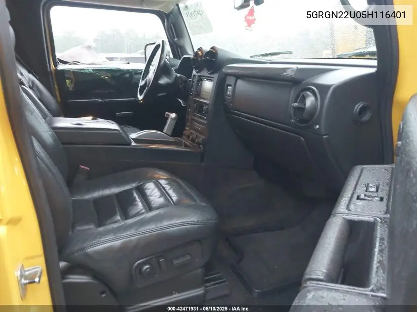 2005 Hummer H2 Sut VIN: 5GRGN22U05H116401 Lot: 42471931