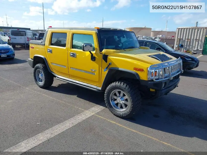 2005 Hummer H2 Sut VIN: 5GRGN22U15H107867 Lot: 42532129