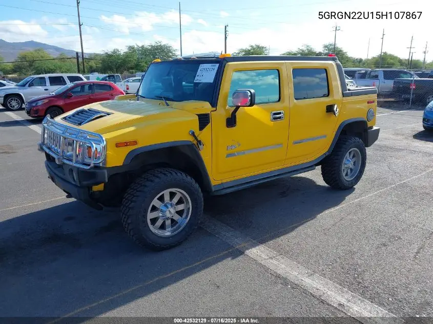 2005 Hummer H2 Sut VIN: 5GRGN22U15H107867 Lot: 42532129